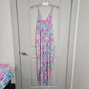 NEW Van Winkle & Co Tank Maxi‎ Nightgown Women Small Colorful Floral Graphic